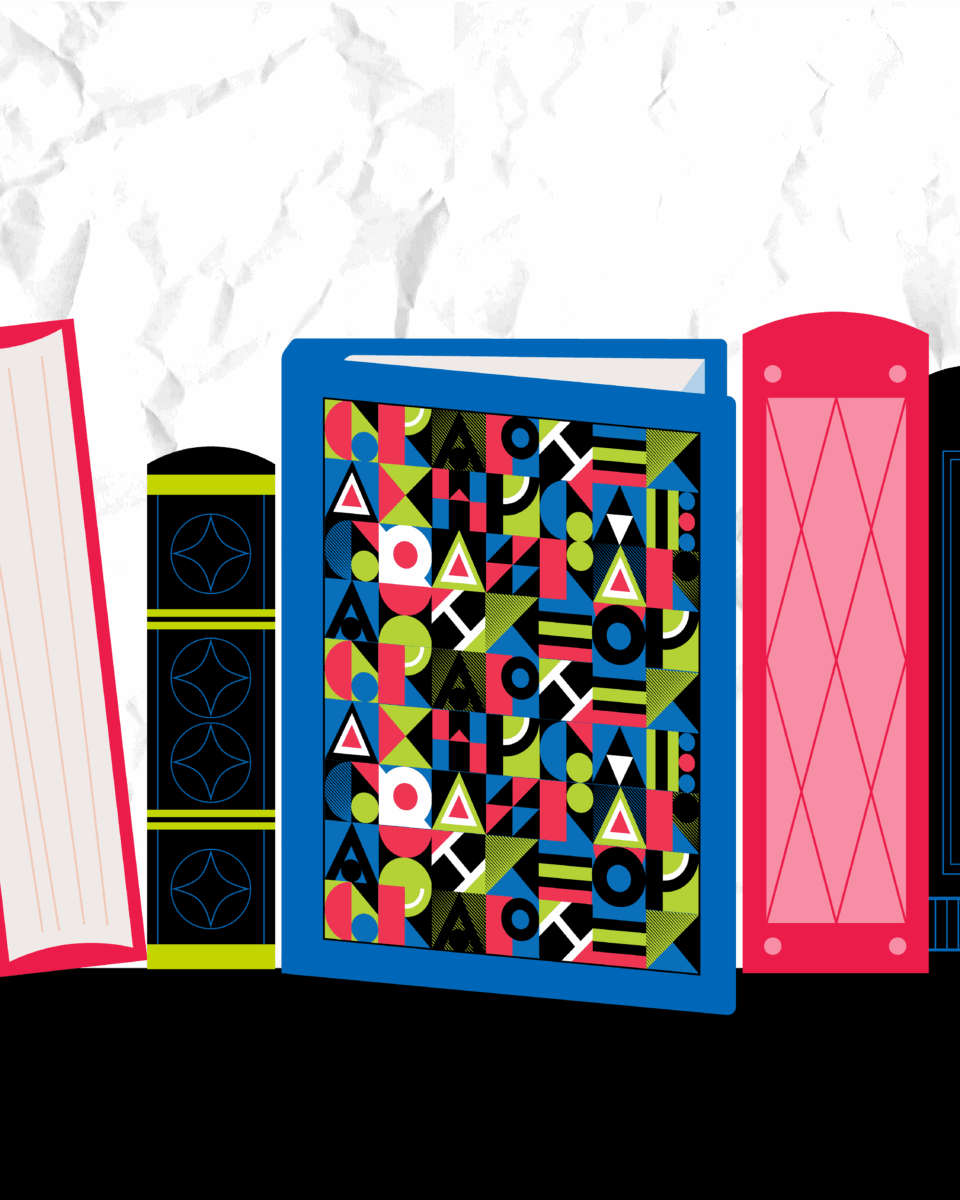 a shelf of books